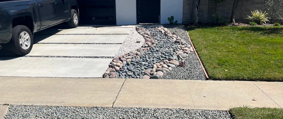 Drainage solution installed in front yard in Los Angeles, CA.